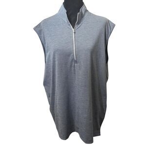 Johnnie-O Performance Quarter Zip Vest Large L Blue Heather Golf Prep-Formance